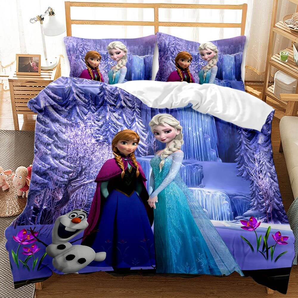2024 NEW Cartoon Frozen Elsa Anna Bedding Set Quilt Cover Without Filler