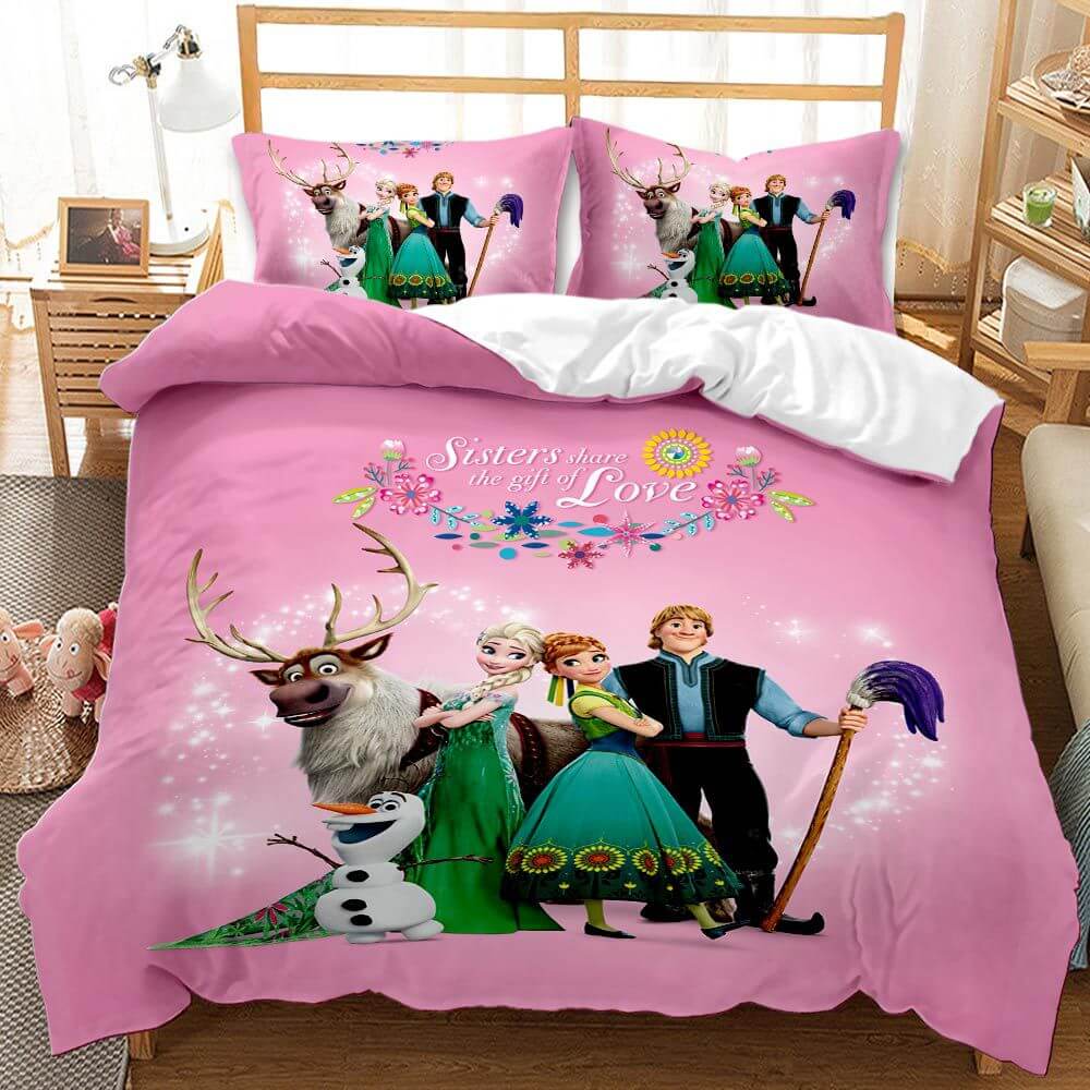 2024 NEW Cartoon Frozen Elsa Anna Bedding Set Quilt Cover Without Filler