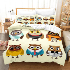 2024 NEW Cartoon Owl Girls Birthday Bedding Sets Quilt Cover Without Filler
