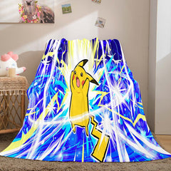 2024 NEW Cartoon Pikachu Blanket Flannel Throw Room Decoration