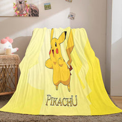 2024 NEW Cartoon Pikachu Blanket Flannel Throw Room Decoration