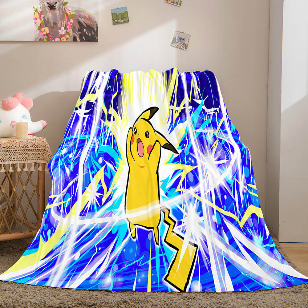 2024 NEW Cartoon Pokemon Pikachu Flannel Fleece Blanket Throw Quilt Blanket