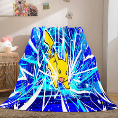 2024 NEW Cartoon Pokemon Pikachu Flannel Fleece Blanket Throw Cosplay Blanket