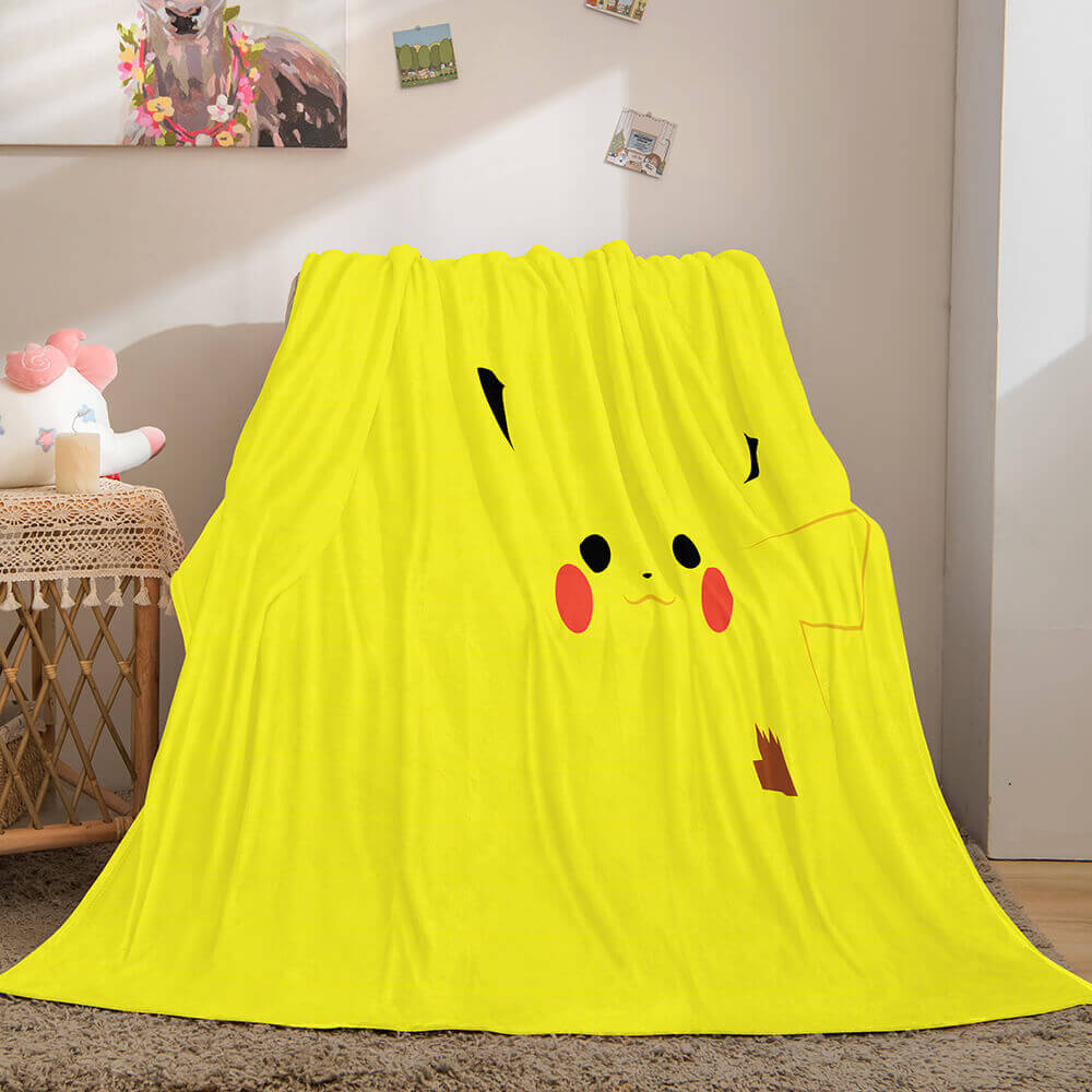 2024 NEW Cartoon Pokemon Pikachu Flannel Fleece Blanket Throw Cosplay Blanket