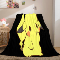 2024 NEW Pokemon Pikachu Blanket Flannel Fleece Blanket Throw Cosplay Blanket