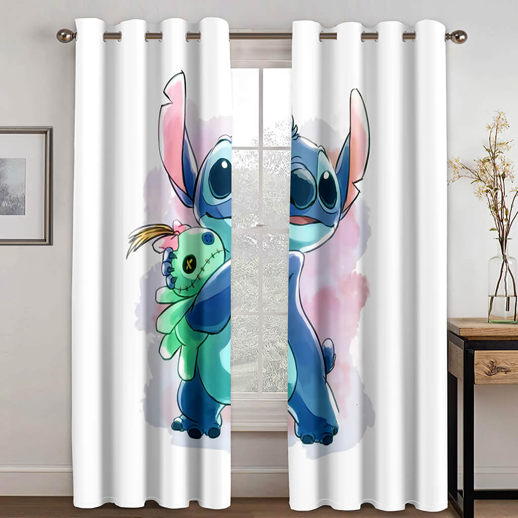 2025 NEW Cartoon Stitch Curtains Blackout Window Treatments Drapes for Room Decor