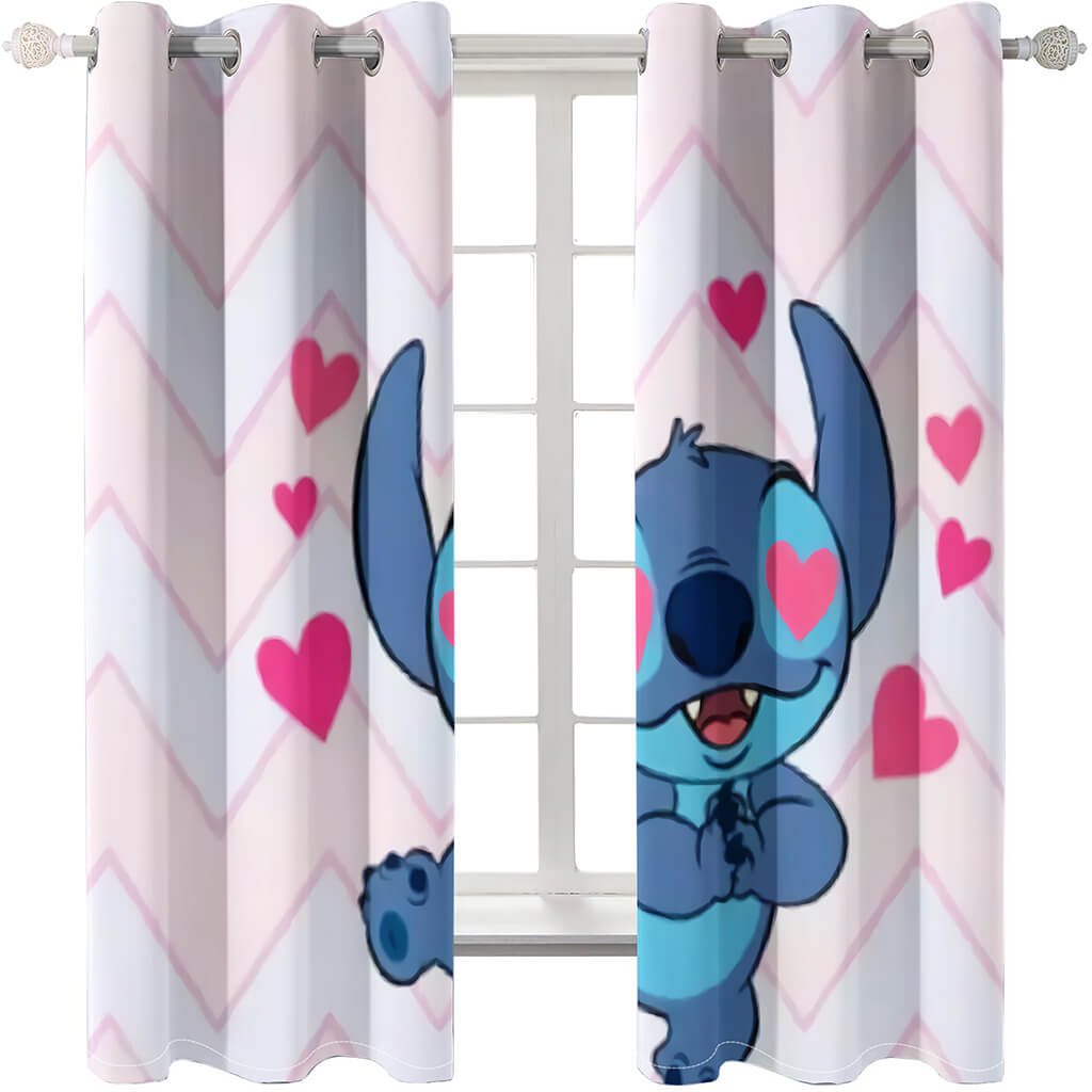 2025 NEW Cartoon Stitch Curtains Blackout Window Treatments Drapes for Room Decor