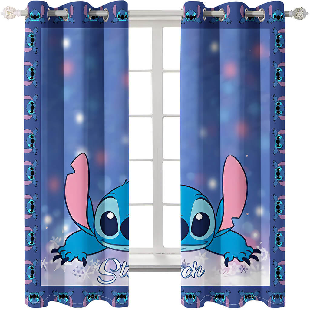 2025 NEW Cartoon Stitch Curtains Blackout Window Treatments Drapes for Room Decor