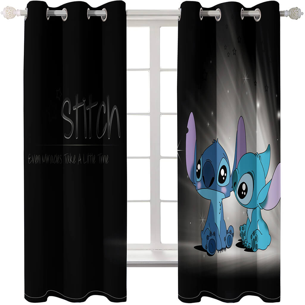 2025 NEW Cartoon Stitch Curtains Blackout Window Treatments Drapes for Room Decor