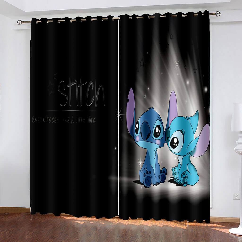2025 NEW Cartoon Stitch Curtains Blackout Window Treatments Drapes for Room Decor