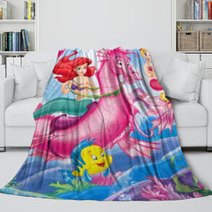 2025 NEW Cartoon The Little Mermaid Blanket Flannel Fleece Throw Room Decoration