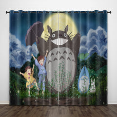 2024 NEW Cartoon Tonari no Totoro Curtains Pattern Blackout Window Drapes