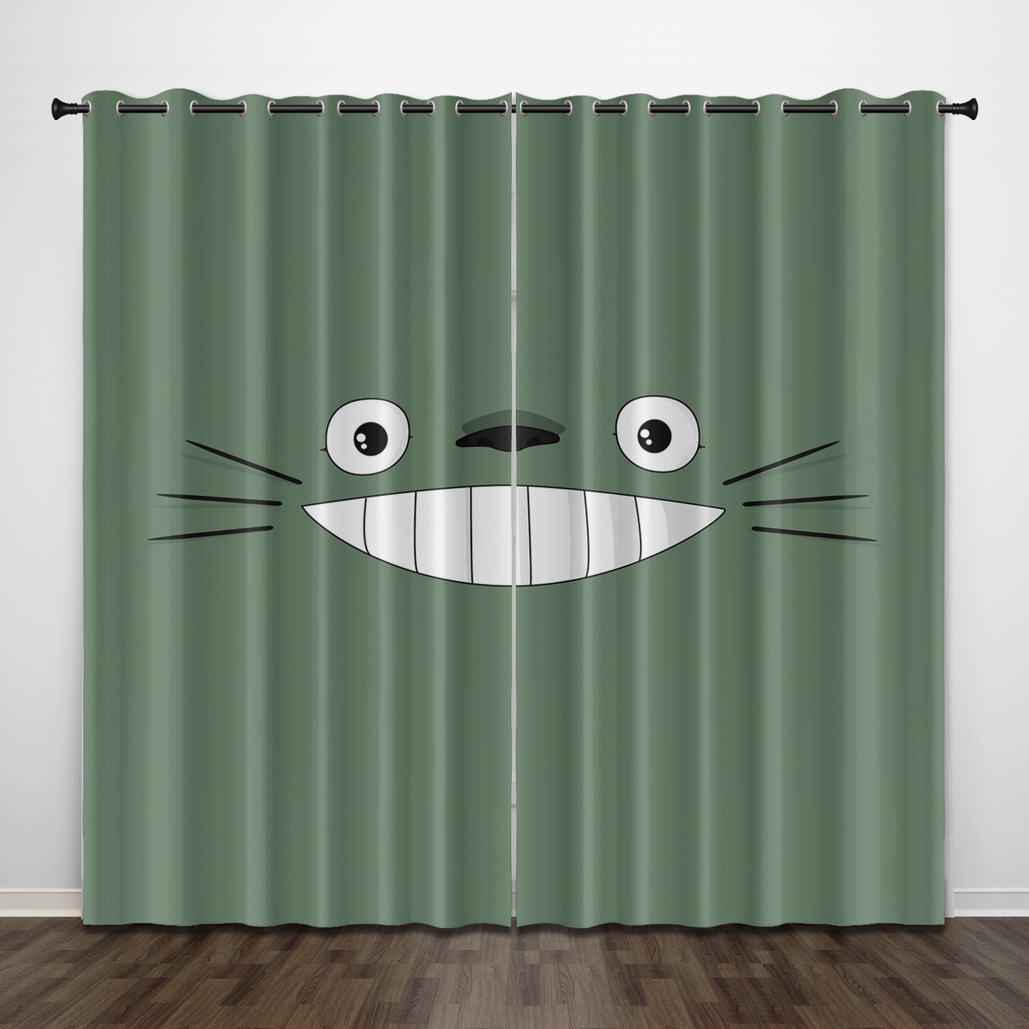 2024 NEW Cartoon Tonari no Totoro Curtains Pattern Blackout Window Drapes