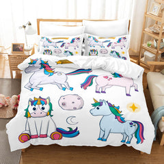 2024 NEW Cartoon Unicorn Bedding Set Quilt Covers Room Decoration