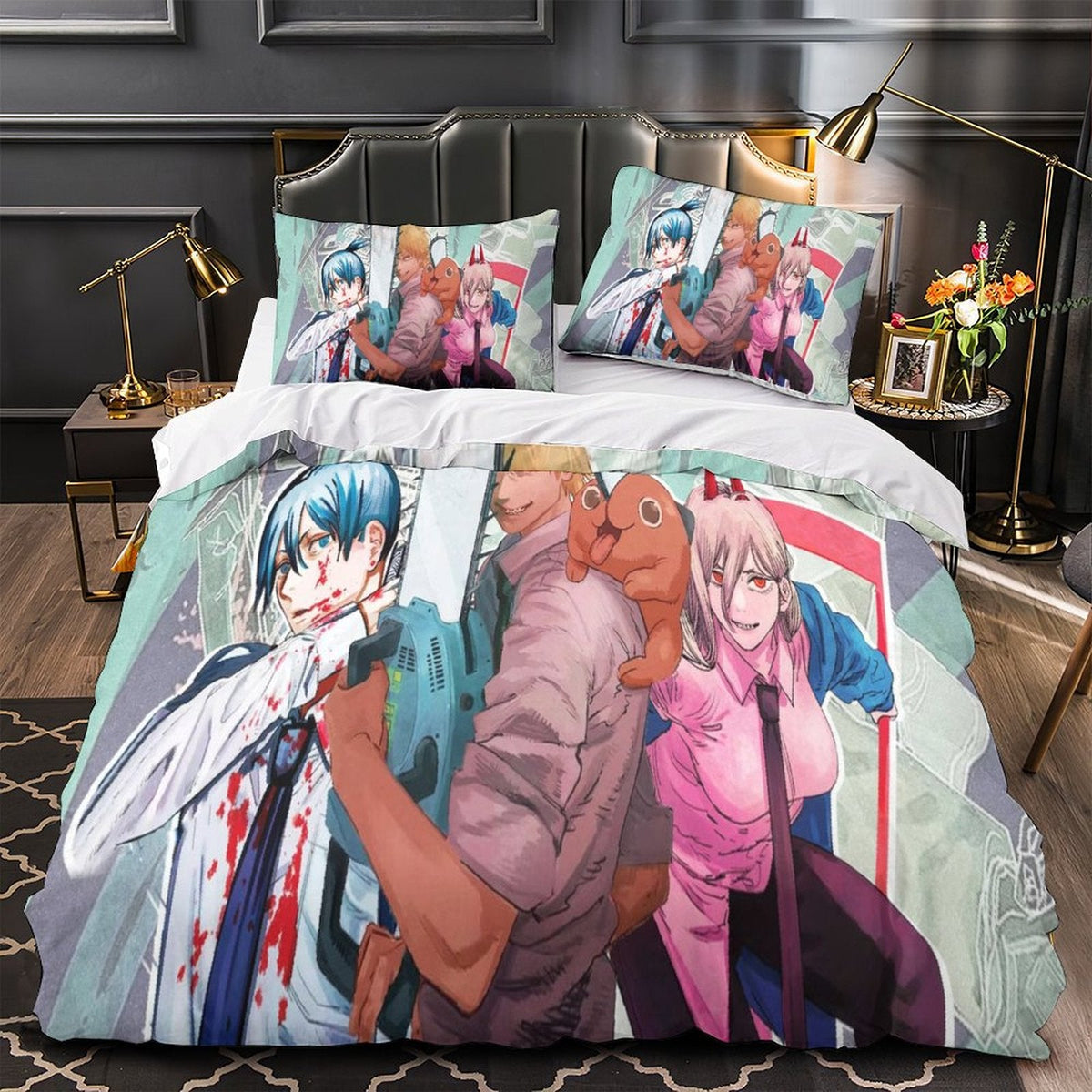 2024 NEW Chainsaw Man Bedding Set Quilt Duvet Cover Without Filler