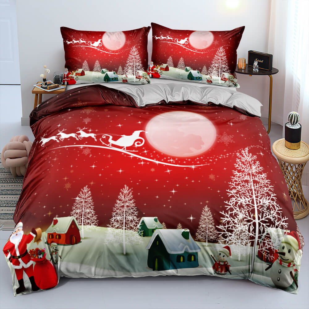 2024 NEW Christmas Bedding Set Duvet Cover Pillowcases Quilt Bed Linen Textiles