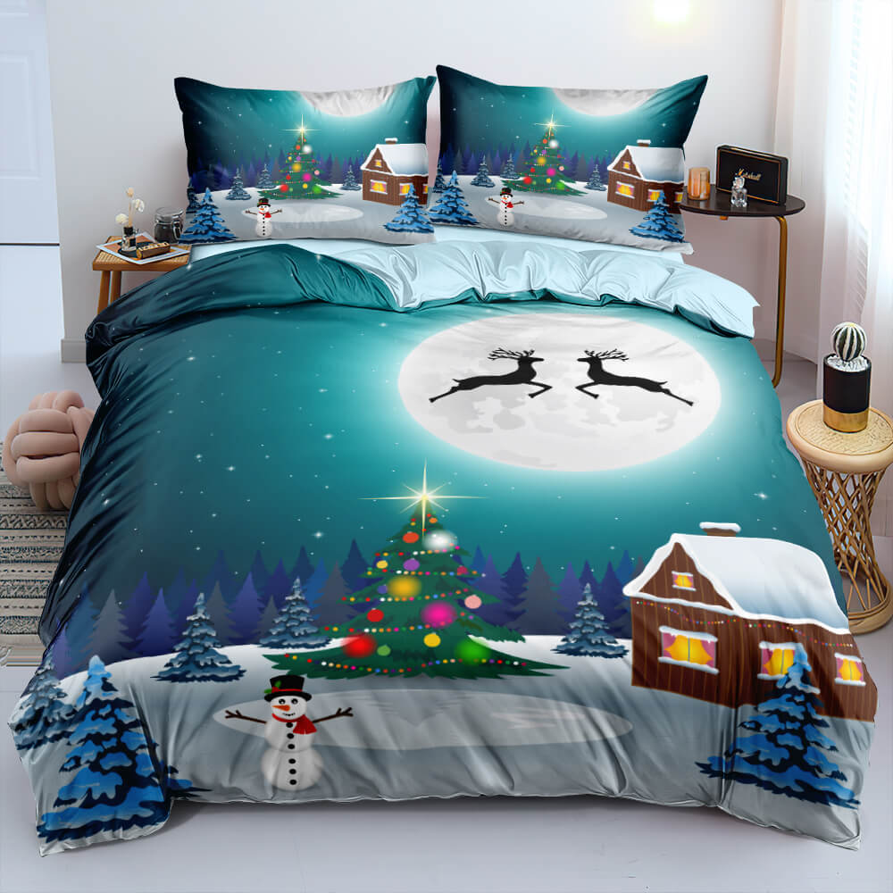 2024 NEW Christmas Bedding Set Duvet Cover Pillowcases Quilt Bed Linen Textiles