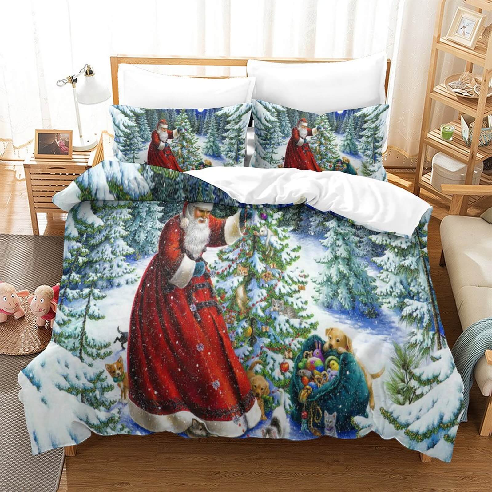 2024 NEW Christmas Pattern Bedding Set Quilt Cover Without Filler