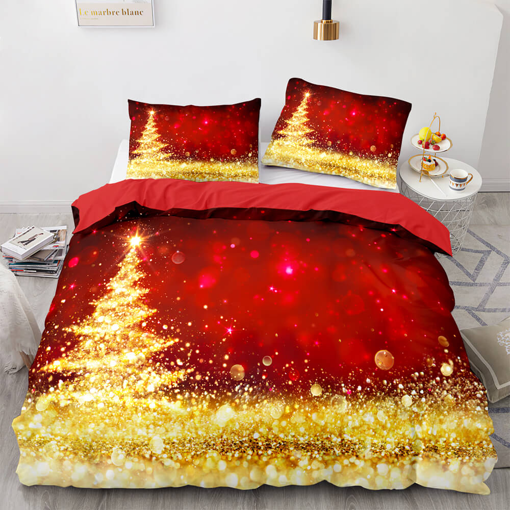 2024 NEW Merry Christmas Pattern Bedding Set Quilt Cover Without Filler