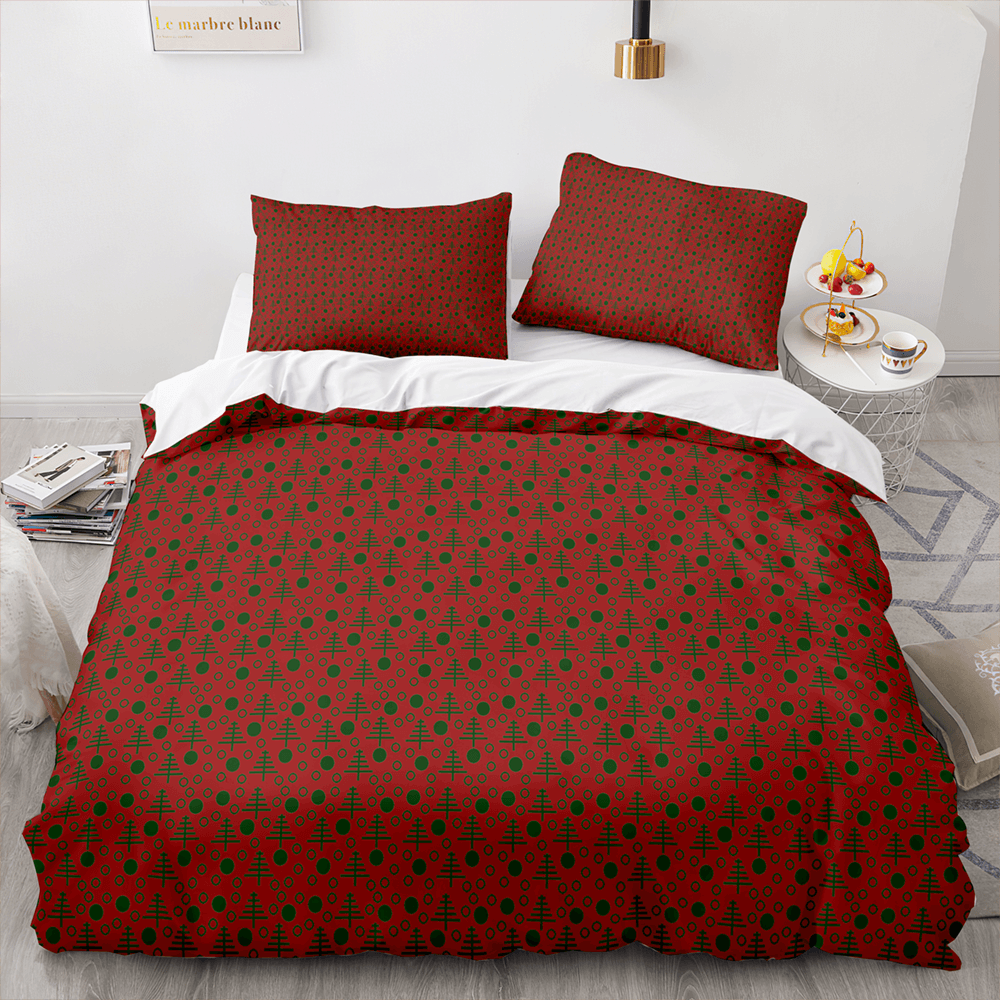 2024 NEW Merry Christmas Pattern Bedding Set Quilt Cover Without Filler