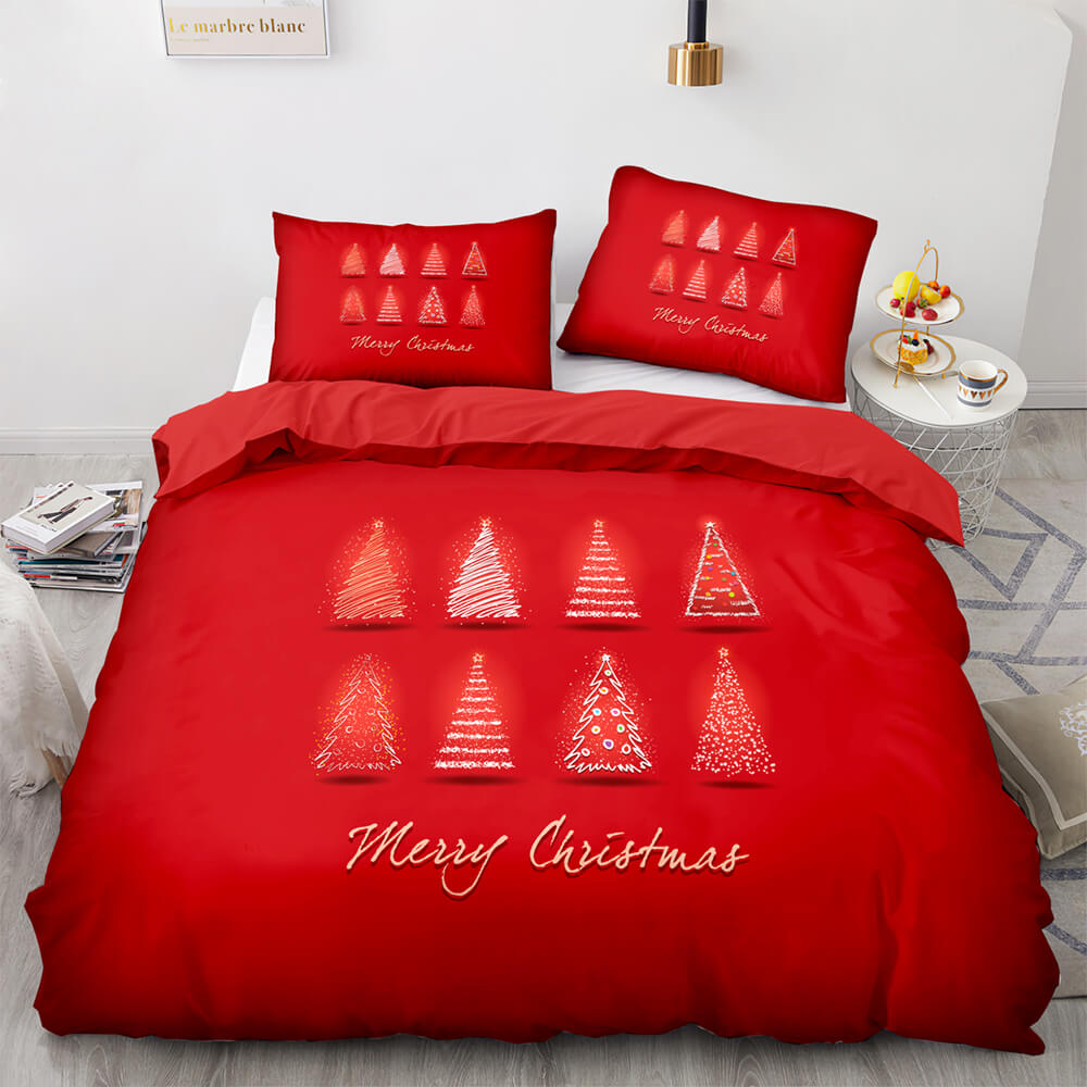 2024 NEW Merry Christmas Pattern Bedding Set Quilt Cover Without Filler