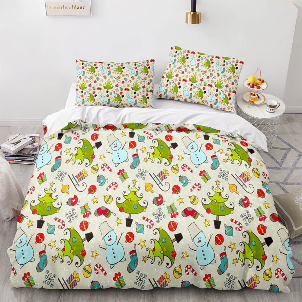 2024 NEW Merry Christmas Pattern Bedding Set Quilt Cover Without Filler