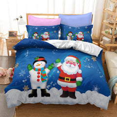 2024 NEW Christmas Santa Claus Pattern Bedding Sets Quilt Cover Without Filler