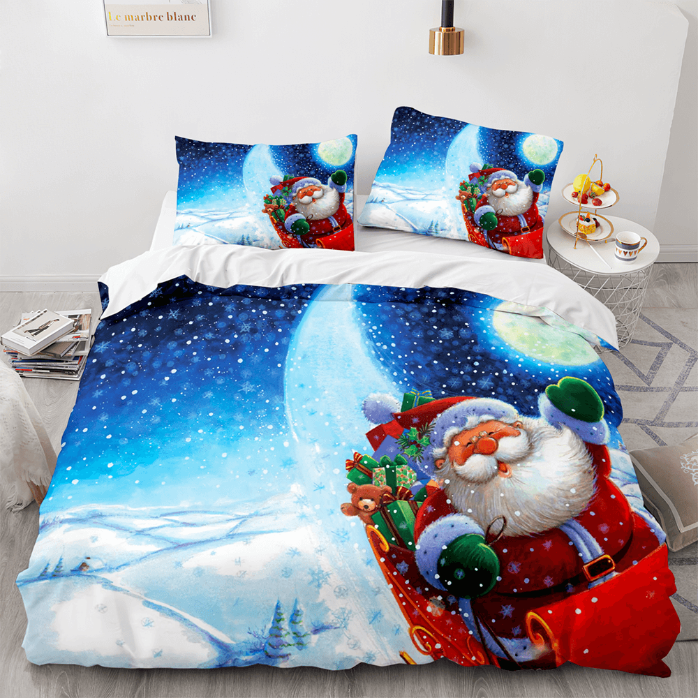 2024 NEW Christmas Script Bedding Sets Full Quilt Covers Without Filler