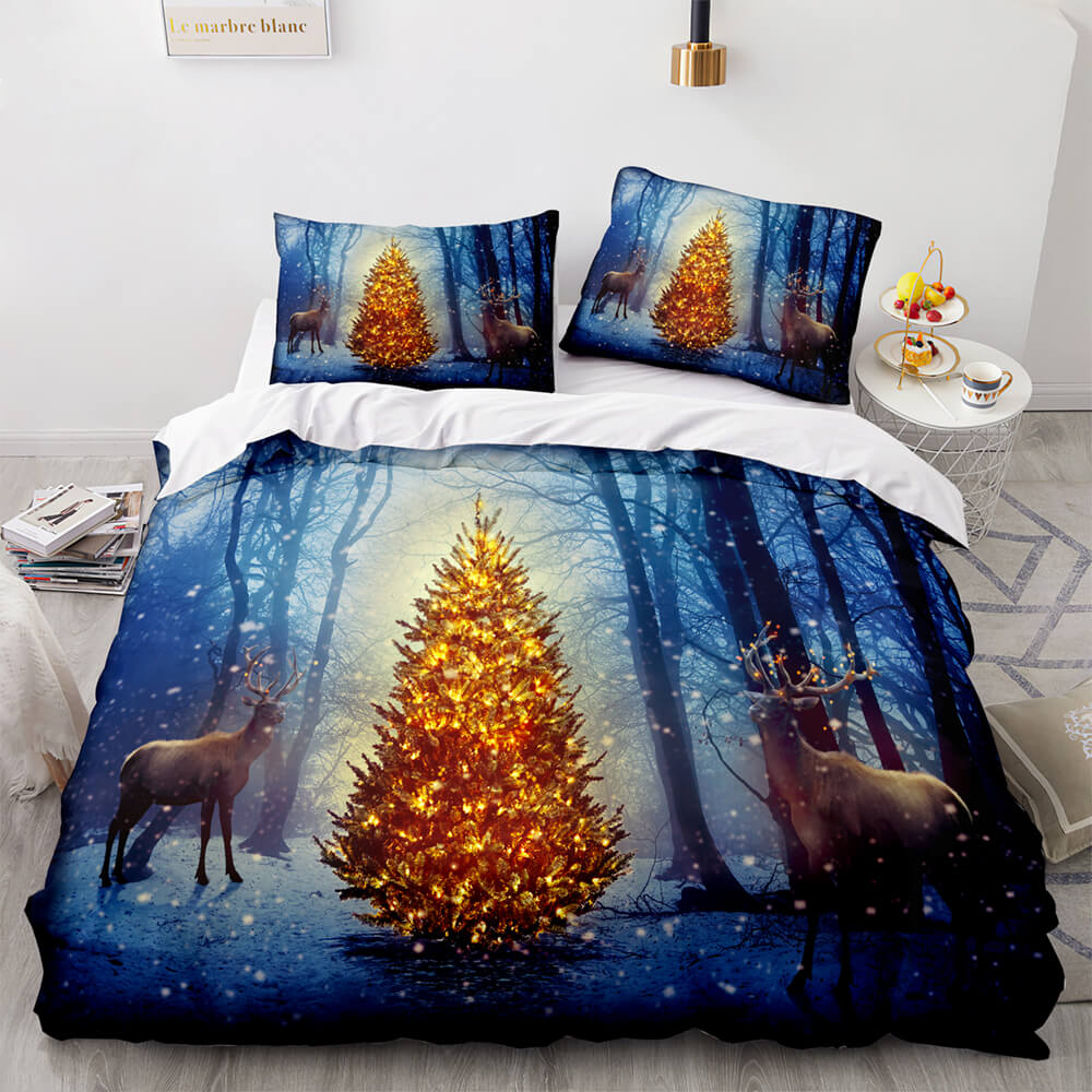 2024 NEW Christmas Script Bedding Sets Full Quilt Covers Without Filler