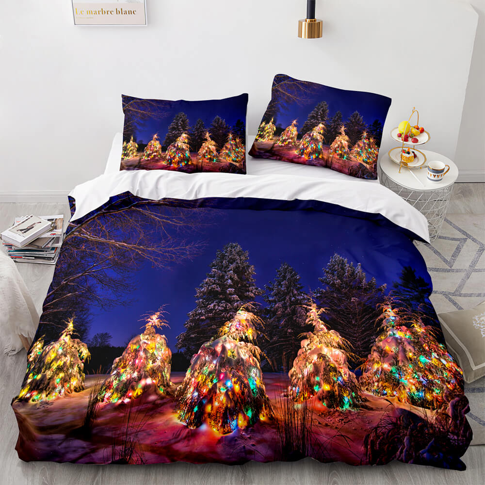 2024 NEW Christmas Script Bedding Sets Full Quilt Covers Without Filler