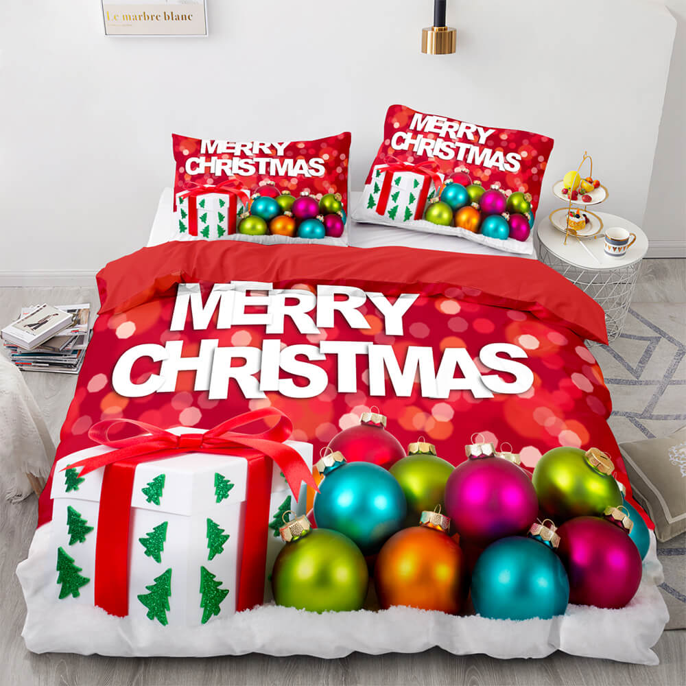 2024 NEW Christmas Script Bedding Sets Full Quilt Covers Without Filler