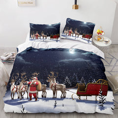 2024 NEW Christmas Script Bedding Sets Full Quilt Covers Without Filler