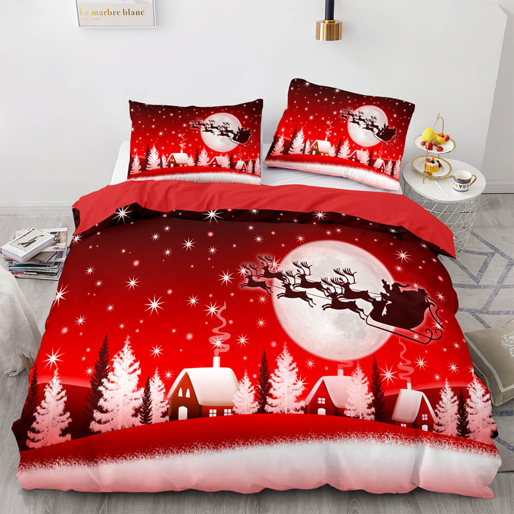 2024 NEW Christmas Script Bedding Sets Full Quilt Covers Without Filler