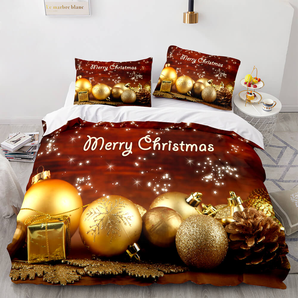 2024 NEW Christmas Script Bedding Sets Full Quilt Covers Without Filler