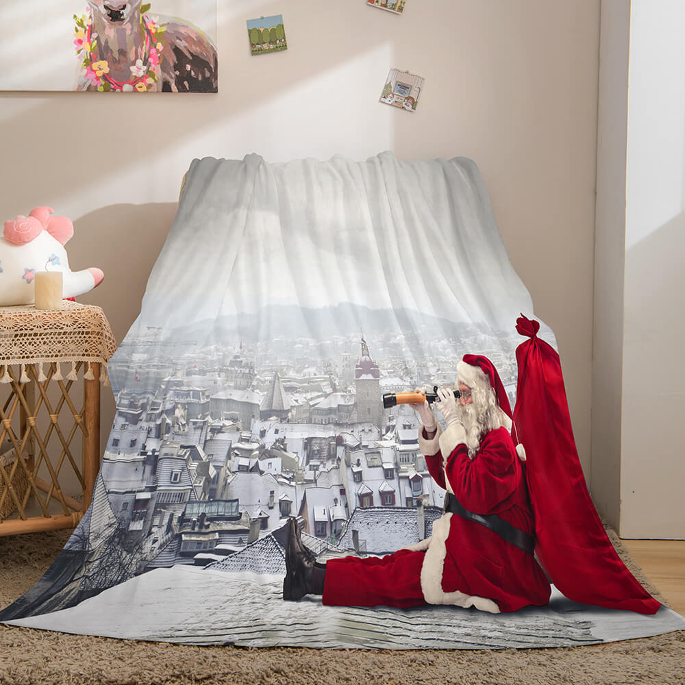 2024 NEW Christmas Theme Flannel Fleece Throw Cosplay Blanket