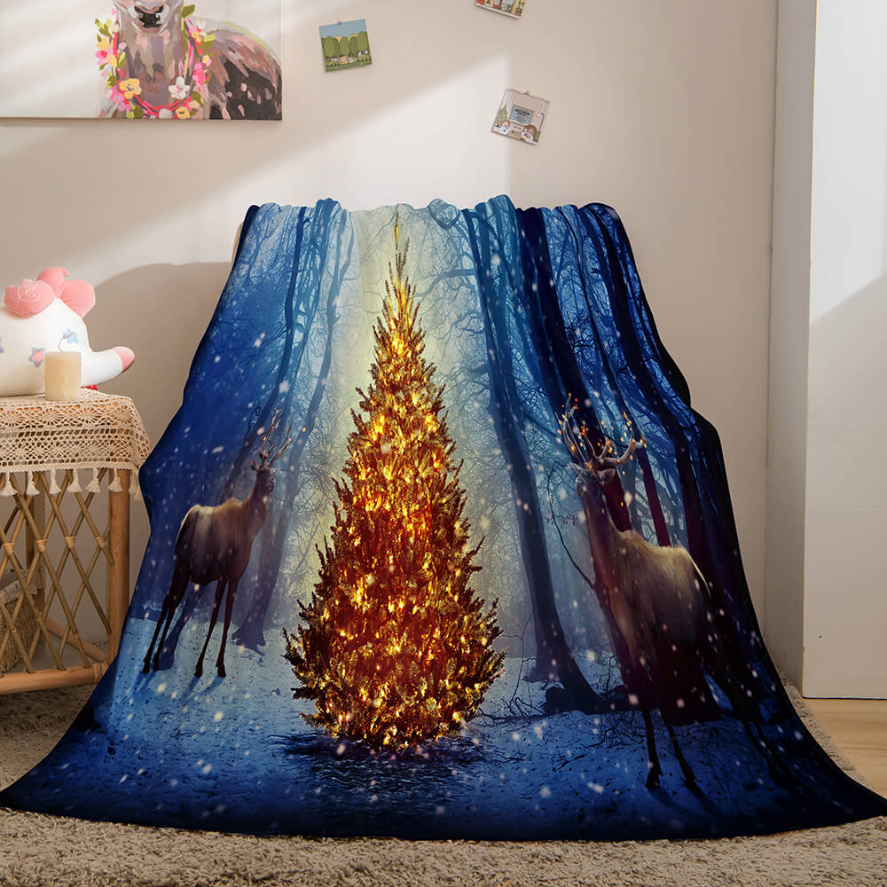 2024 NEW Christmas Theme Flannel Fleece Throw Cosplay Blanket