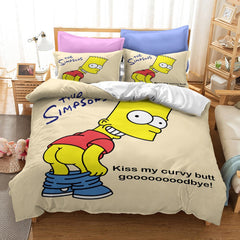 2024 NEW Comedy The Simpsons Bedding Sets Pattern Quilt Cover Without Filler