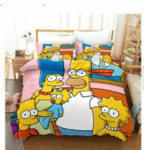 2024 NEW Comedy The Simpsons Bedding Sets Pattern Quilt Cover Without Filler