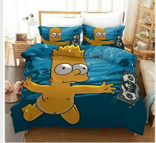 2024 NEW Comedy The Simpsons Bedding Sets Pattern Quilt Cover Without Filler