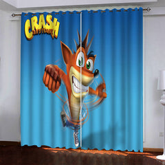 2024 NEW Crash Bandicoot Pattern Curtains Blackout Window Drapes