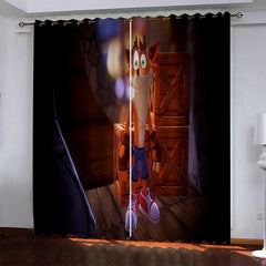 2024 NEW Crash Bandicoot Pattern Curtains Blackout Window Drapes
