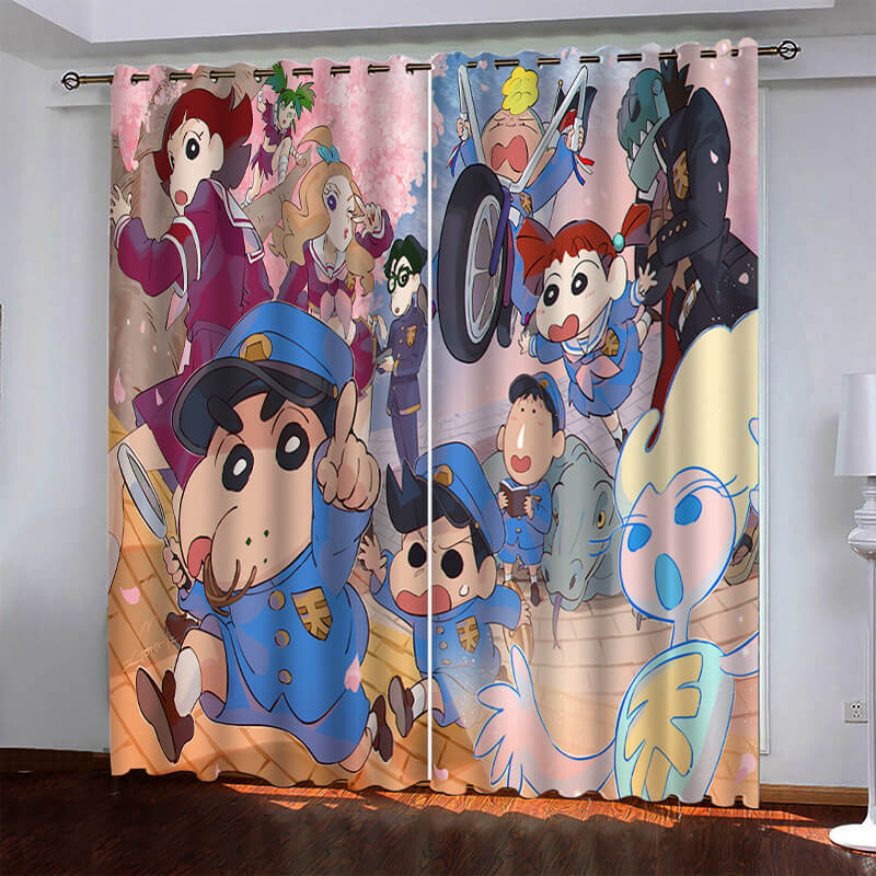 2024 NEW Crayon Shin-chan Pattern Curtains Blackout Window Drapes