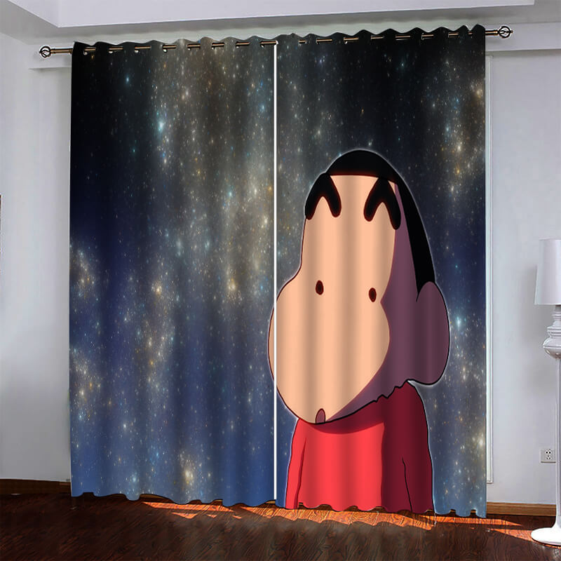 2024 NEW Crayon Shin-chan Pattern Curtains Blackout Window Drapes