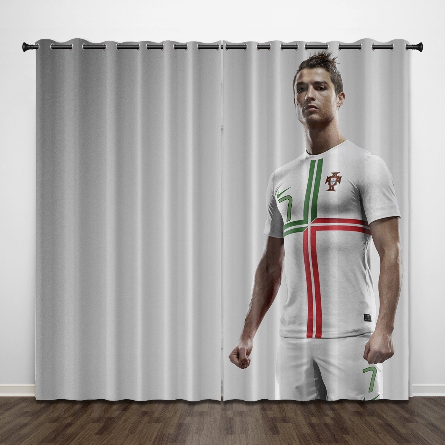 2024 NEW Cristiano Ronaldo CR7 Curtains Pattern Blackout Window Drapes