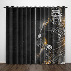 2024 NEW Cristiano Ronaldo CR7 Curtains Pattern Blackout Window Drapes
