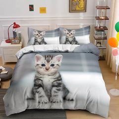 2024 NEW Cute Animal Pet Cats Bedding Set Quilt Covers Without Filler