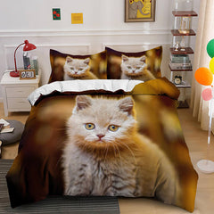 2024 NEW Cute Animal Pet Cats Bedding Set Quilt Covers Without Filler