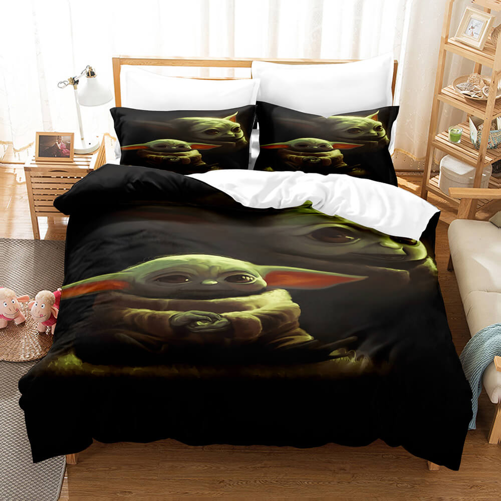 2024 NEW Cute Baby Yoda Cosplay Bedding Set Quilt Cover Without Filler