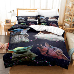 2024 NEW Cute Baby Yoda Cosplay Bedding Set Quilt Cover Without Filler