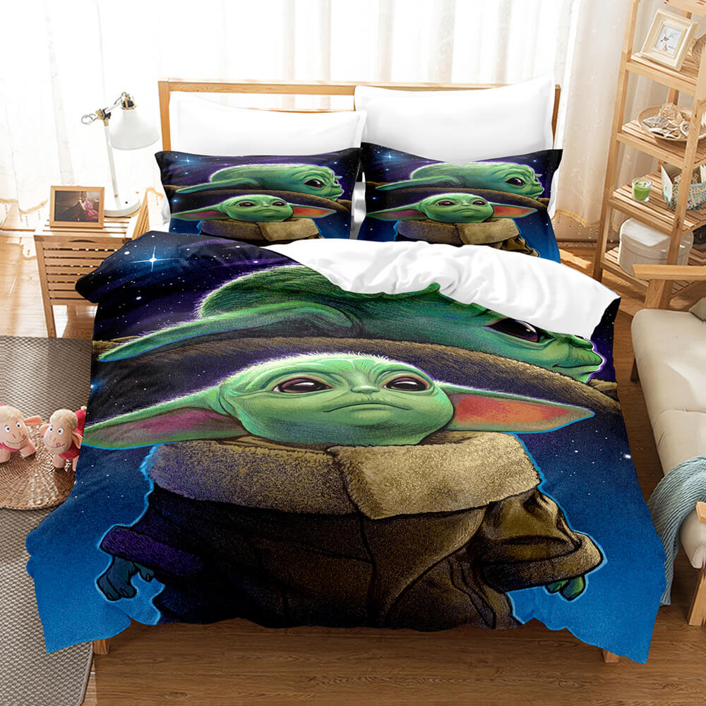 2024 NEW Cute Baby Yoda Cosplay Bedding Set Quilt Cover Without Filler